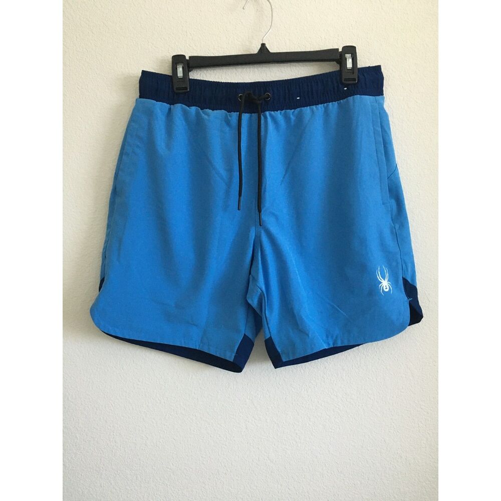 Spyder Swim Men's Blue Swim Trunks Board Shorts Lined Drawstring Size M